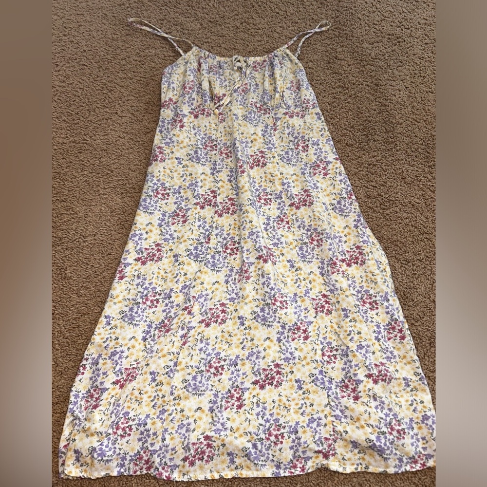 SO multicolored floral midi dress size small